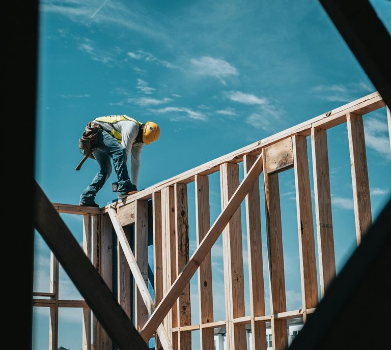 Contractor working at a job site