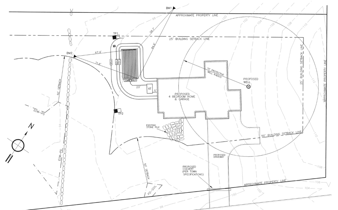 Real septic design blueprint plan sheet
