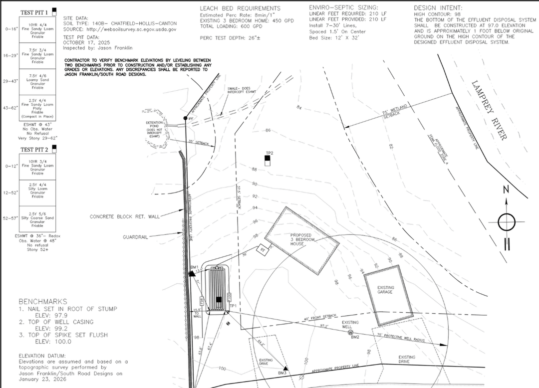 Real septic design blueprint detail sheet
